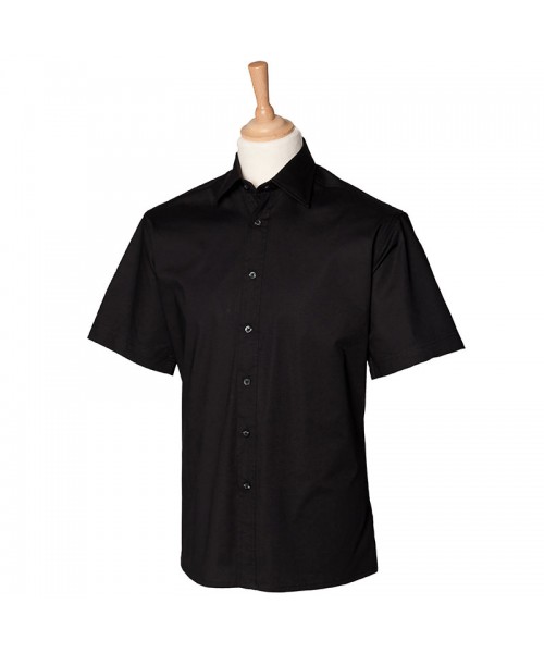 Plain Short sleeve fitted shirt Henbury 135 GSM